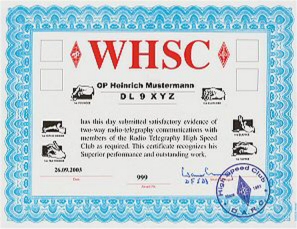 Das WHSC-Diplom