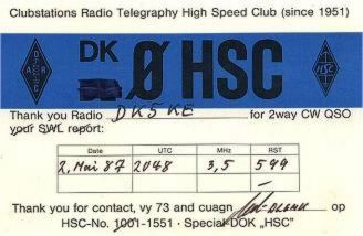 QSL card DK0HSC