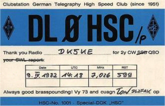 QSL card DL0HSC